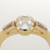 2.0 CT Cushion Cut Three Stone Half Bezel Lab-Grown Diamond Engagement Ring