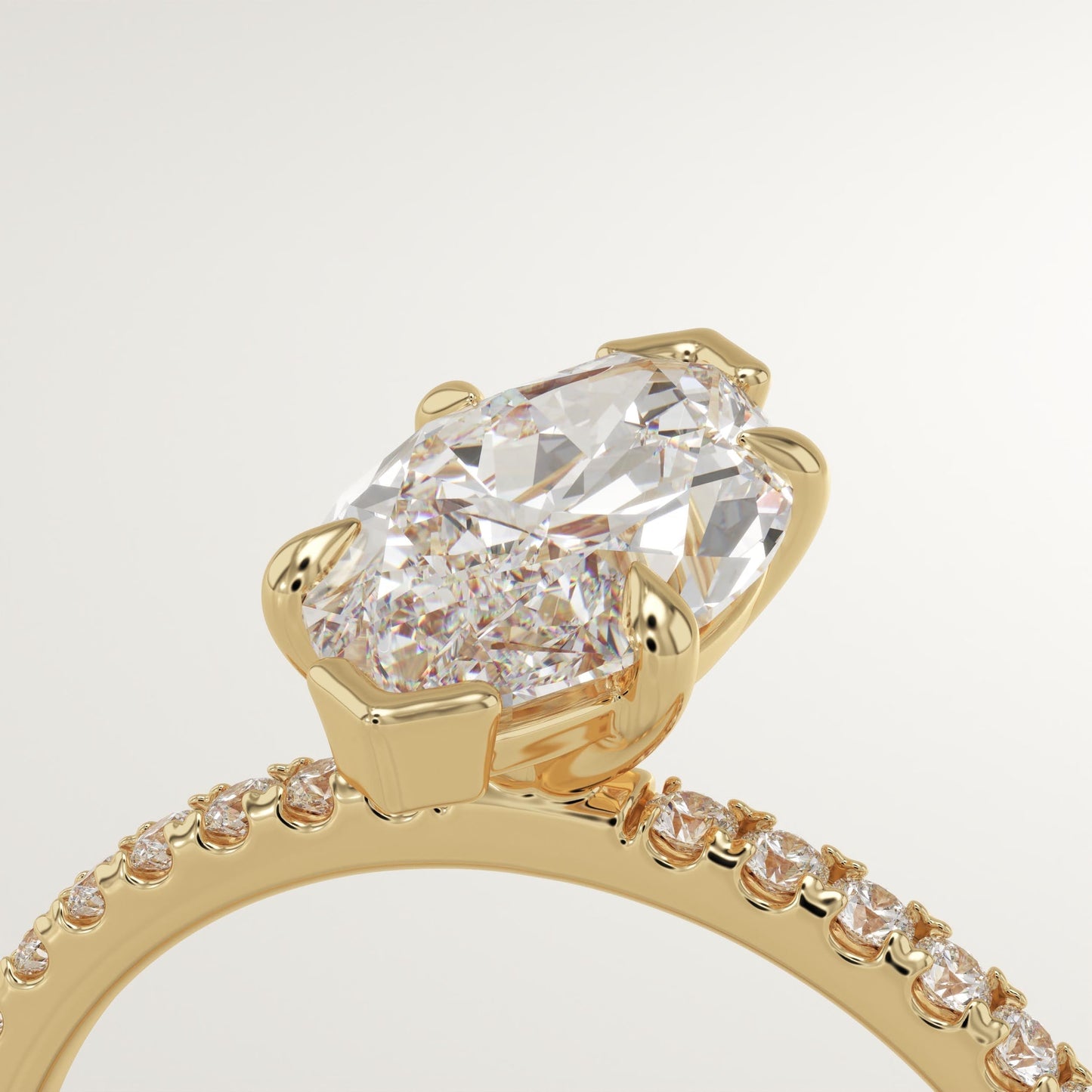 Marquise Cut Pave Lab-Grown Diamond Engagement Ring
