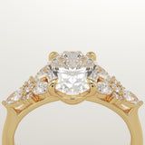 2.0 CT Oval Cut Cluster Lab-Grown Diamond Engagement Ring