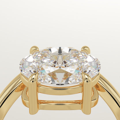 Oval Cut Solitaire Lab-Grown Diamond Engagement Ring