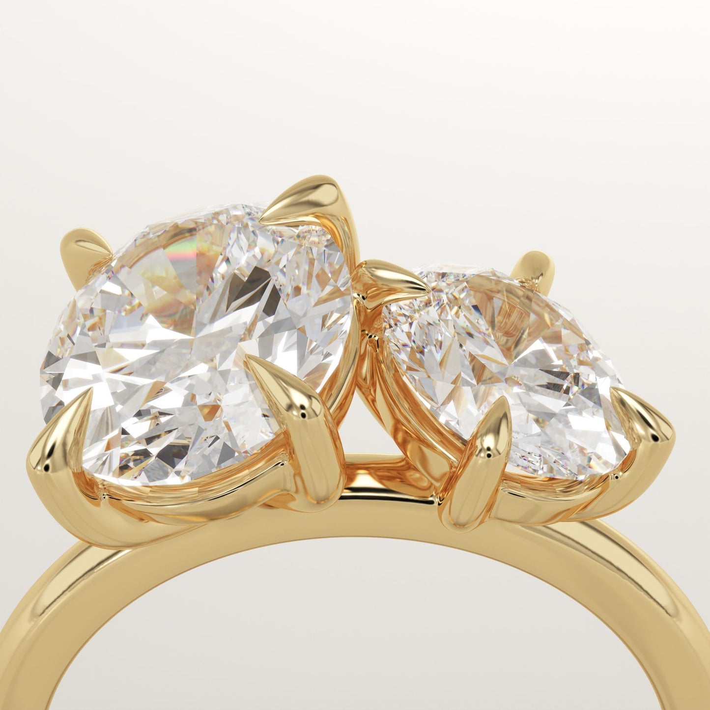 3.5 TCW Oval Cut Toi Et Moi Lab-Grown Diamond Engagement Ring