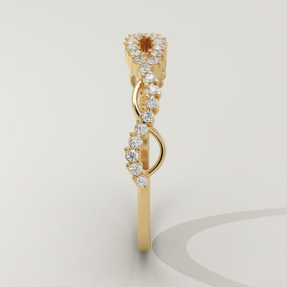 0.16 TCW Round Lab-Grown Diamond Twisted Wedding Band
