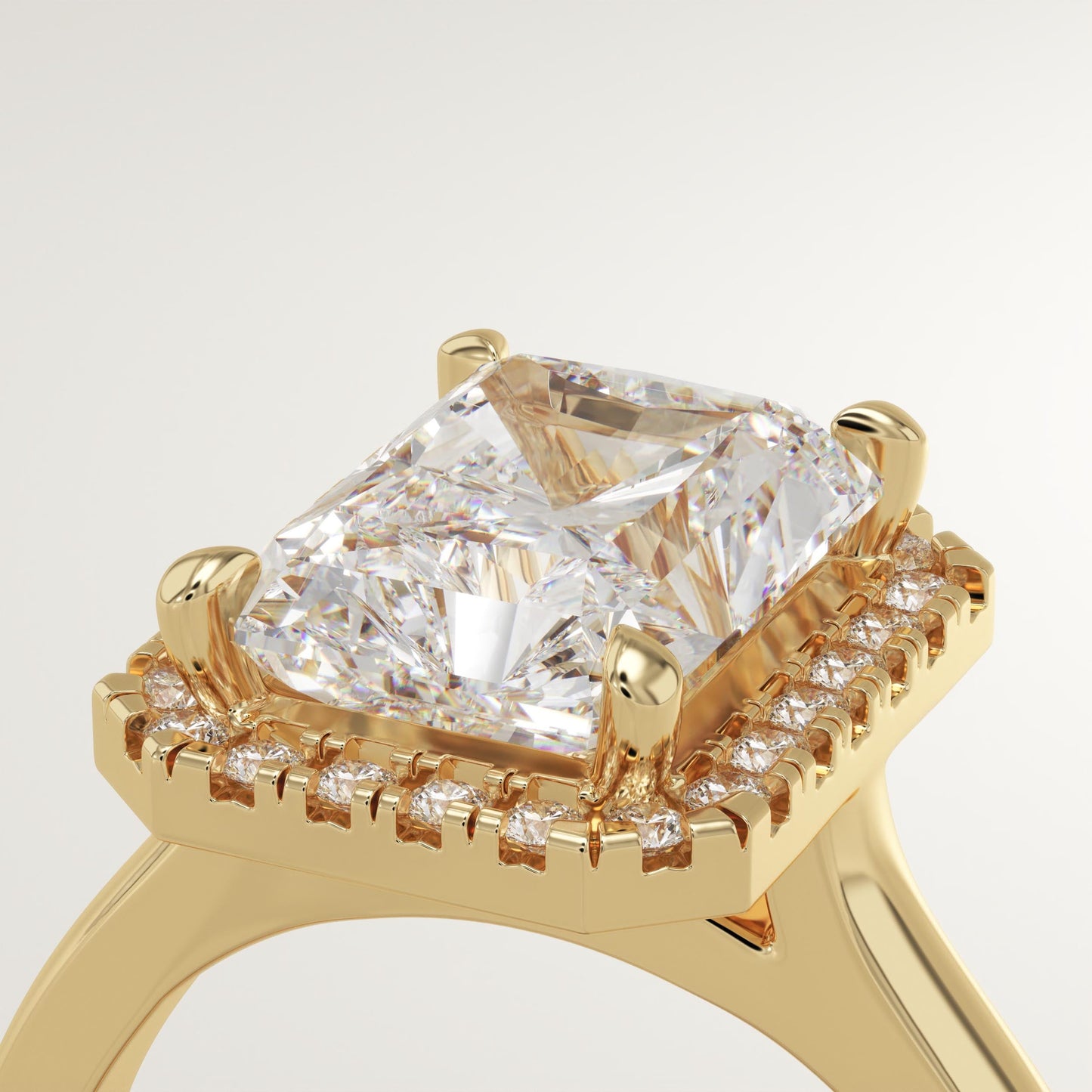 Radiant Cut Halo Lab-Grown Diamond Engagement Ring