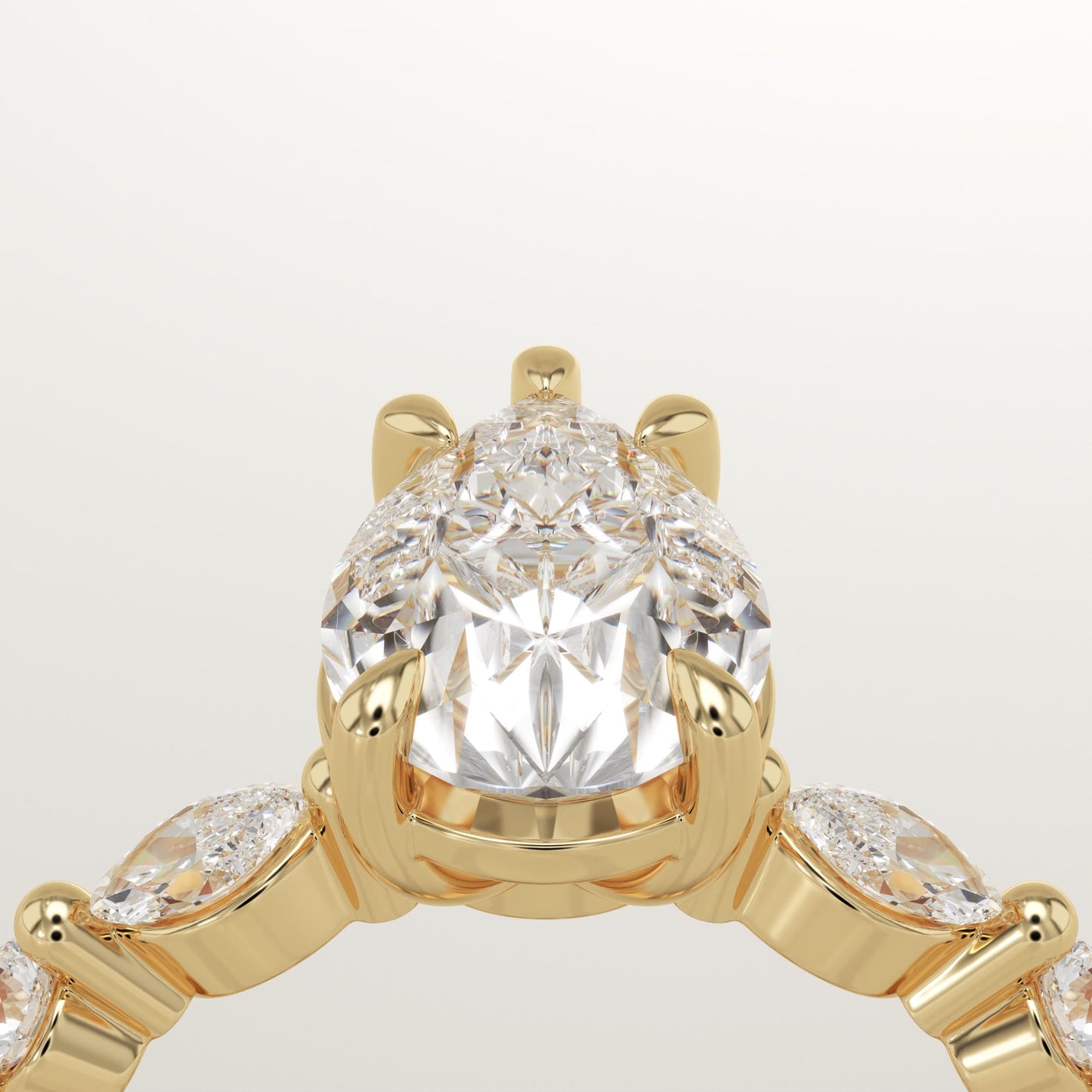 Pear Cut Pave Lab-Grown Diamond Engagement Ring