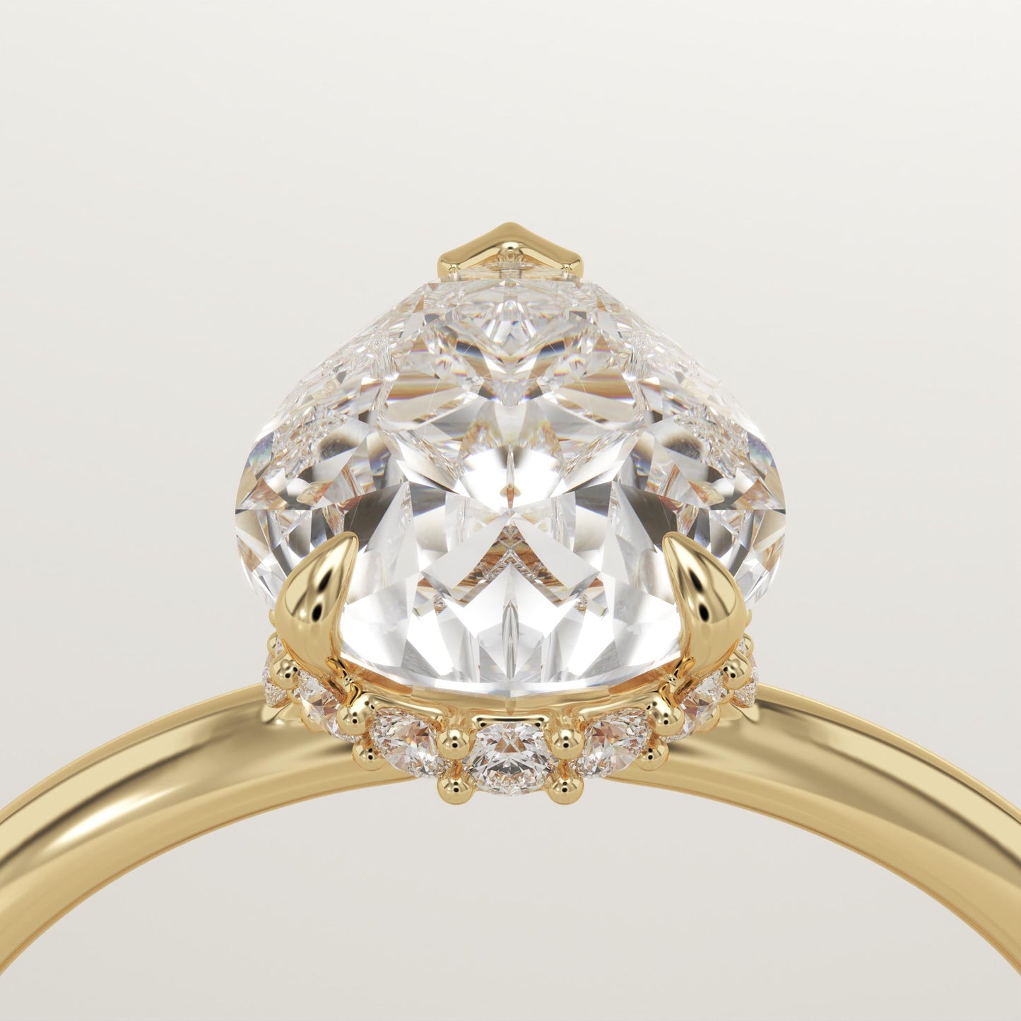 1.5 CT Pear Cut Hidden Halo Moissanite Engagement Ring