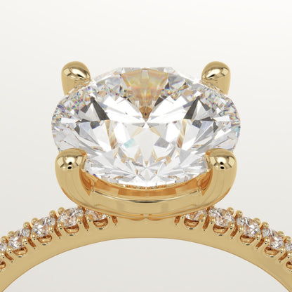 Round Cut Pave Lab-Grown Diamond Engagement Ring