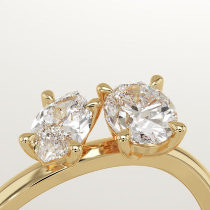 1.25 TCW Oval & Marquise Cut Toi Et Moi Lab-Grown Diamond Engagement Ring