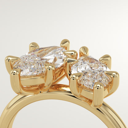 2.25 TCW Marquise Cut Toi Et Moi Lab-Grown Diamond Engagement Ring