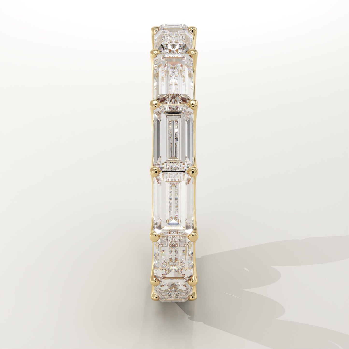 2.55 TCW Emerald Lab-Grown Diamond Full Eternity Wedding Band