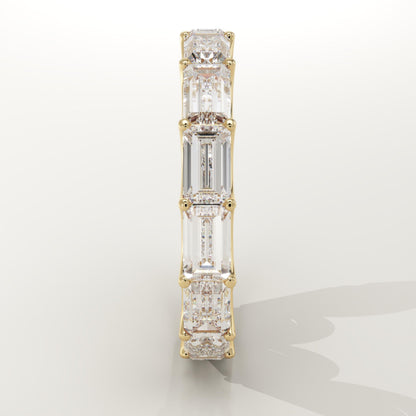 2.55 TCW Emerald Lab-Grown Diamond Full Eternity Wedding Band