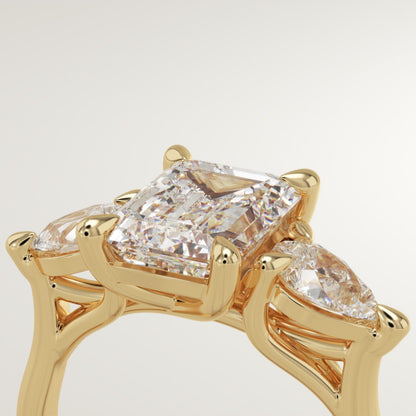 Emerald Cut Three Stone Lab-Grown Diamond Engagement Ring