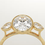 1.5 CT Oval Cut Three Stone Bezel Lab-Grown Diamond Engagement Ring