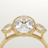 1.5 CT Oval Cut Three Stone Bezel Lab-Grown Diamond Engagement Ring