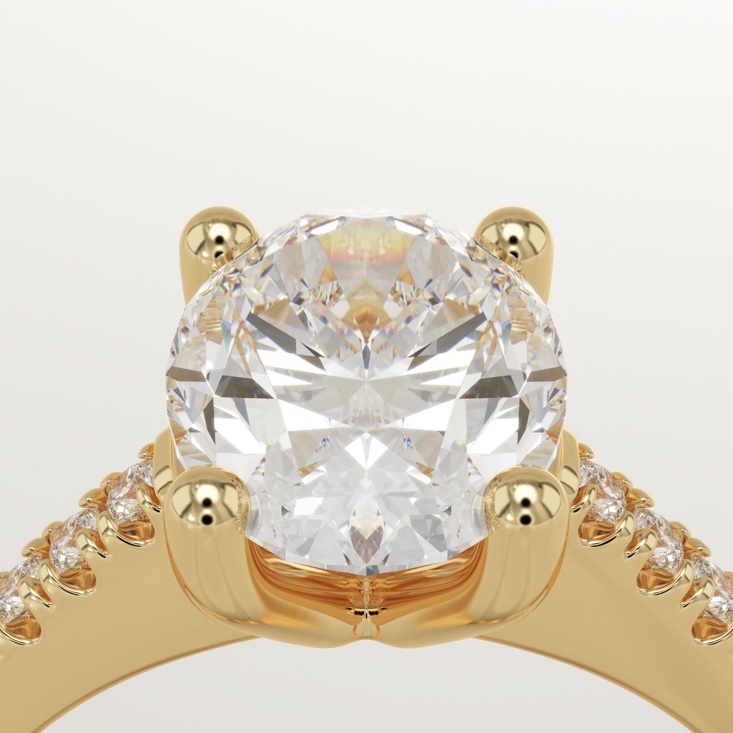 Oval Cut Pave Lab-Grown Diamond Engagement Ring