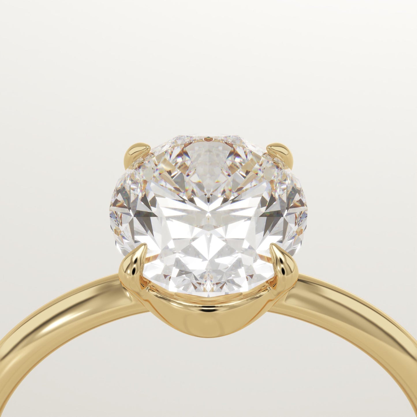 1.75 CT Oval Cut Solitaire Moissanite Engagement Ring
