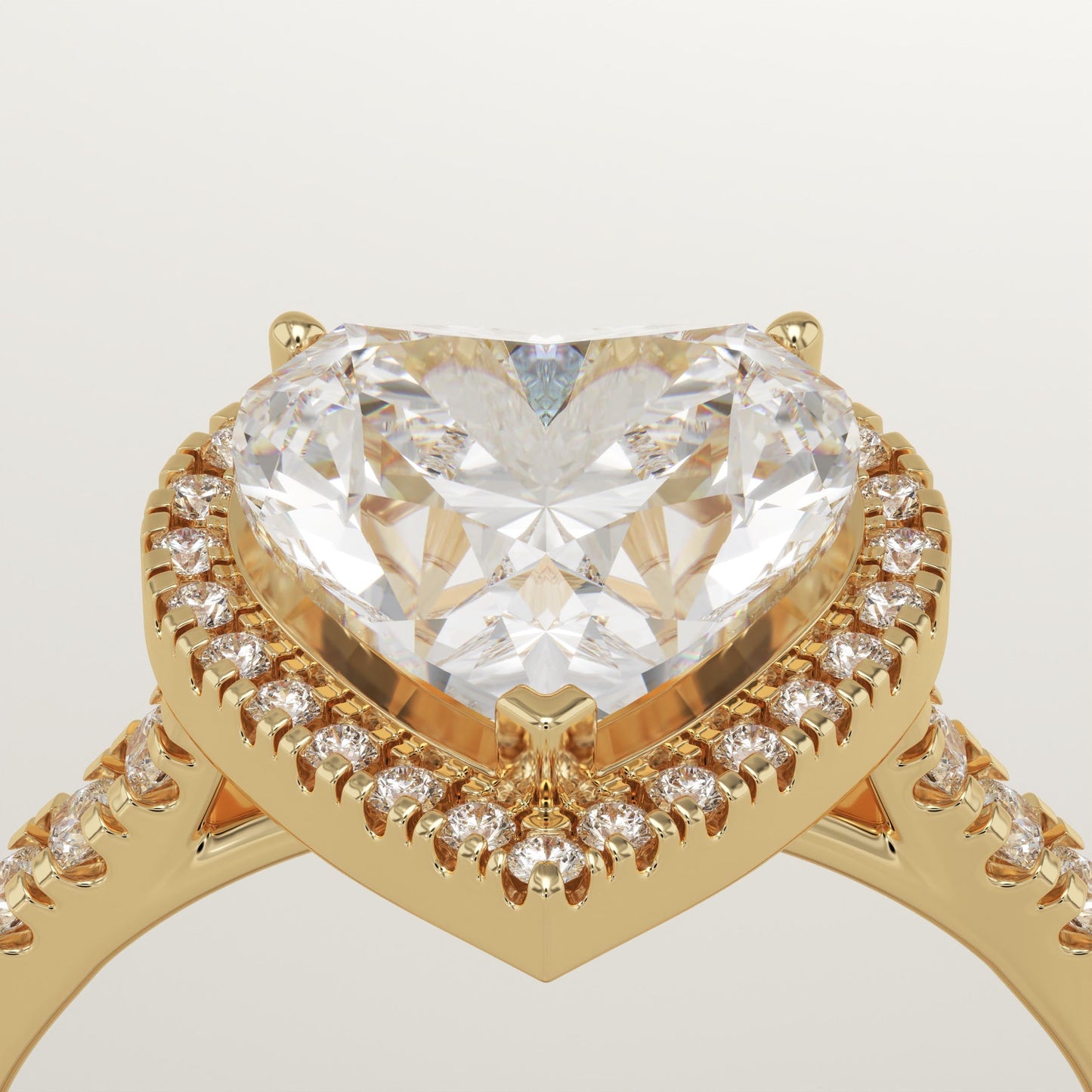 Heart Cut Halo & Pave Cathedral Lab-Grown Diamond Engagement Ring