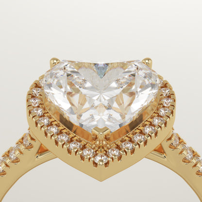 Heart Cut Halo & Pave Cathedral Lab-Grown Diamond Engagement Ring