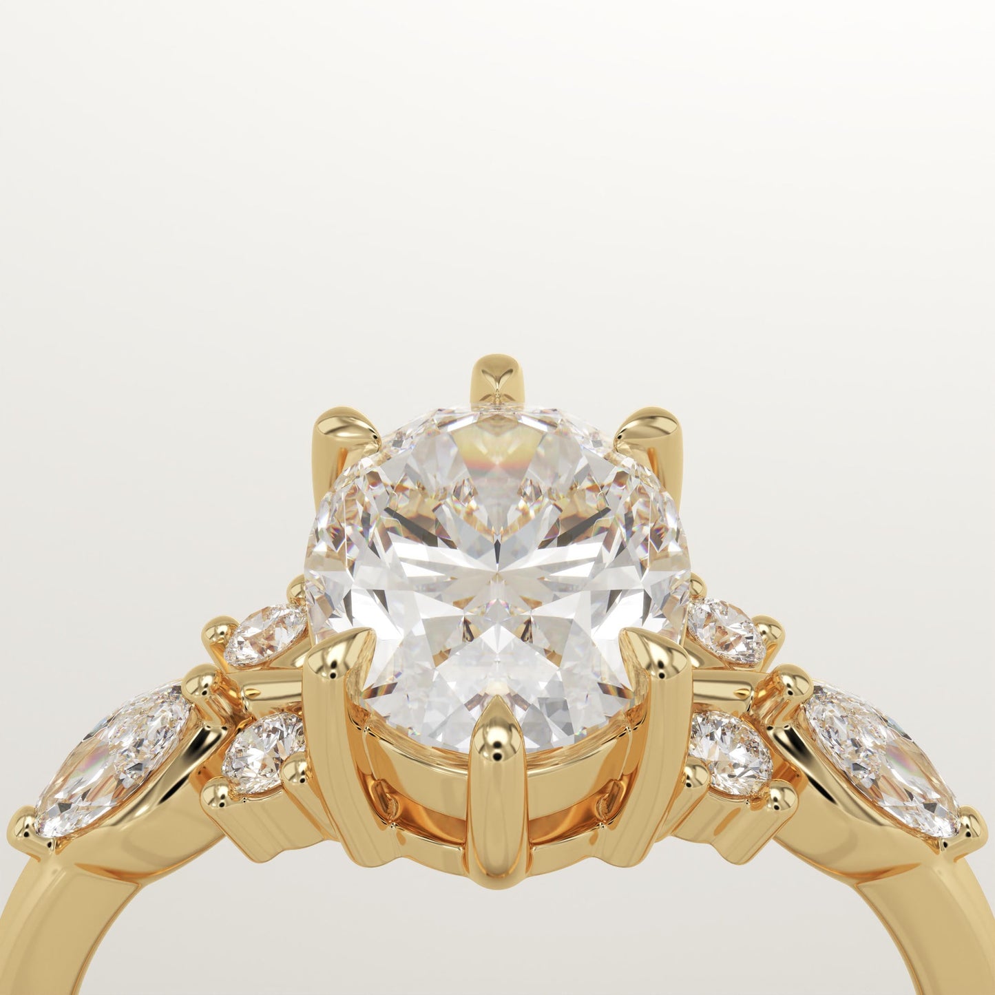 Oval Cut Nature Inspired Lab-Grown Diamond Engagement Ring