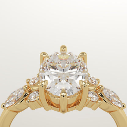 Oval Cut Nature Inspired Lab-Grown Diamond Engagement Ring