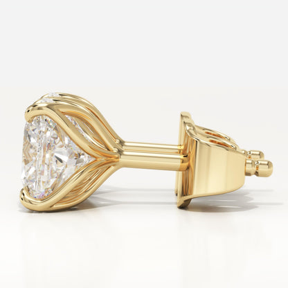 1 TCW Cushion Lab-Grown Diamond Stud Earrings