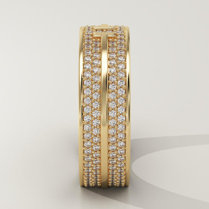 0.866 TCW Round Lab-Grown Diamond Multi Stone Wedding Band