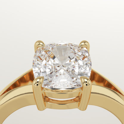 Elongated Cushion Cut Solitaire Split Shank Lab-Grown Diamond Engagement Ring