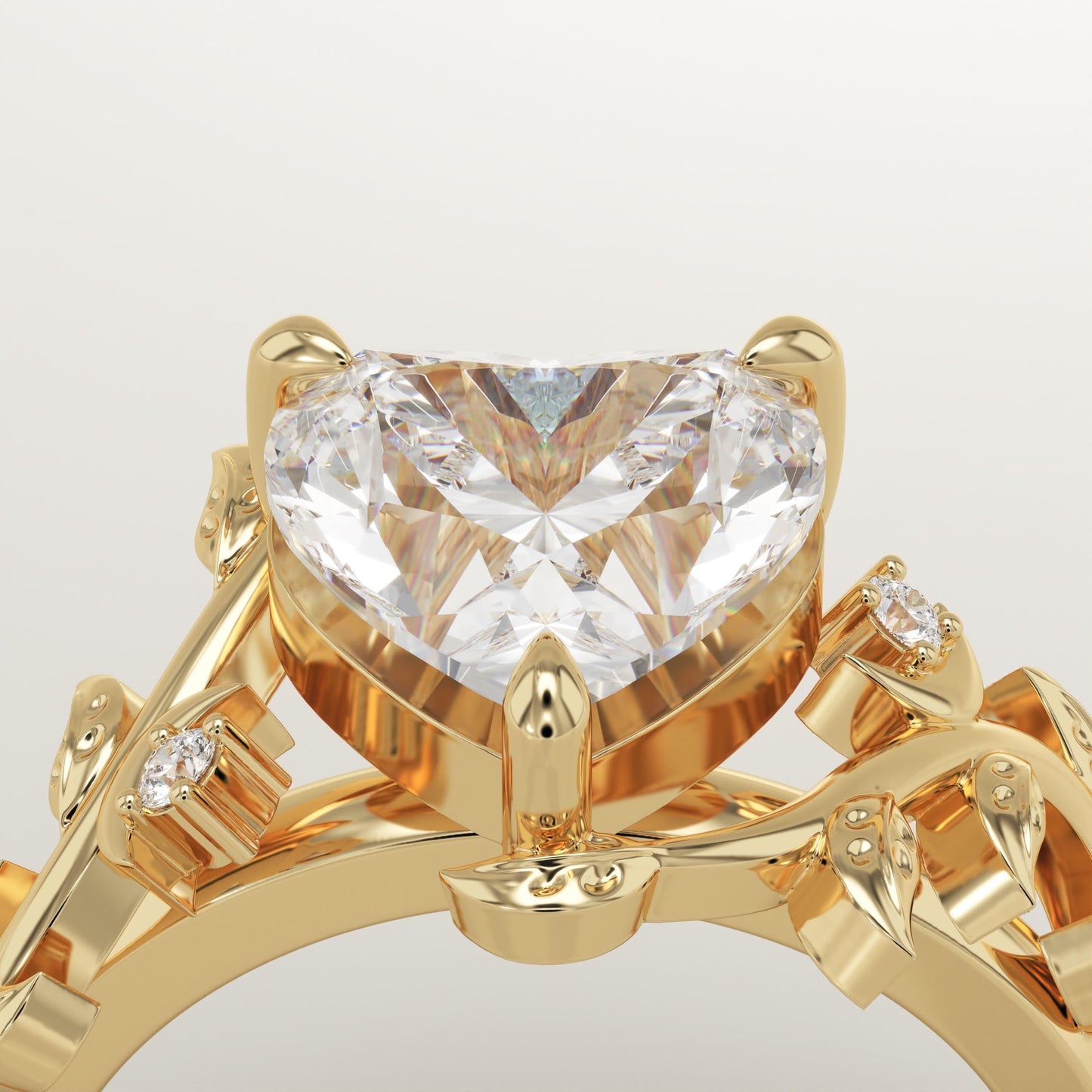 Heart Cut Nature Inspired Lab-Grown Diamond Engagement Ring