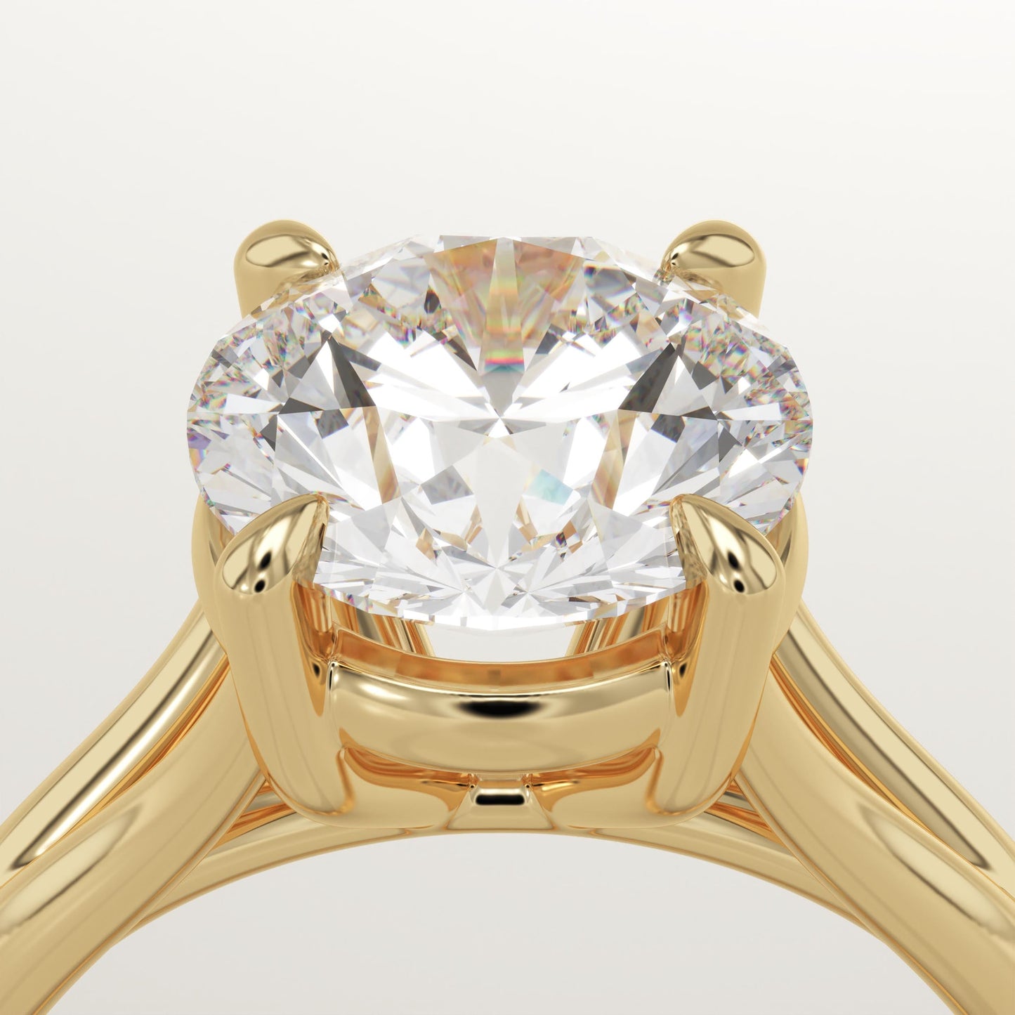 Round Cut Solitaire Split Shank Lab-Grown Diamond Engagement Ring