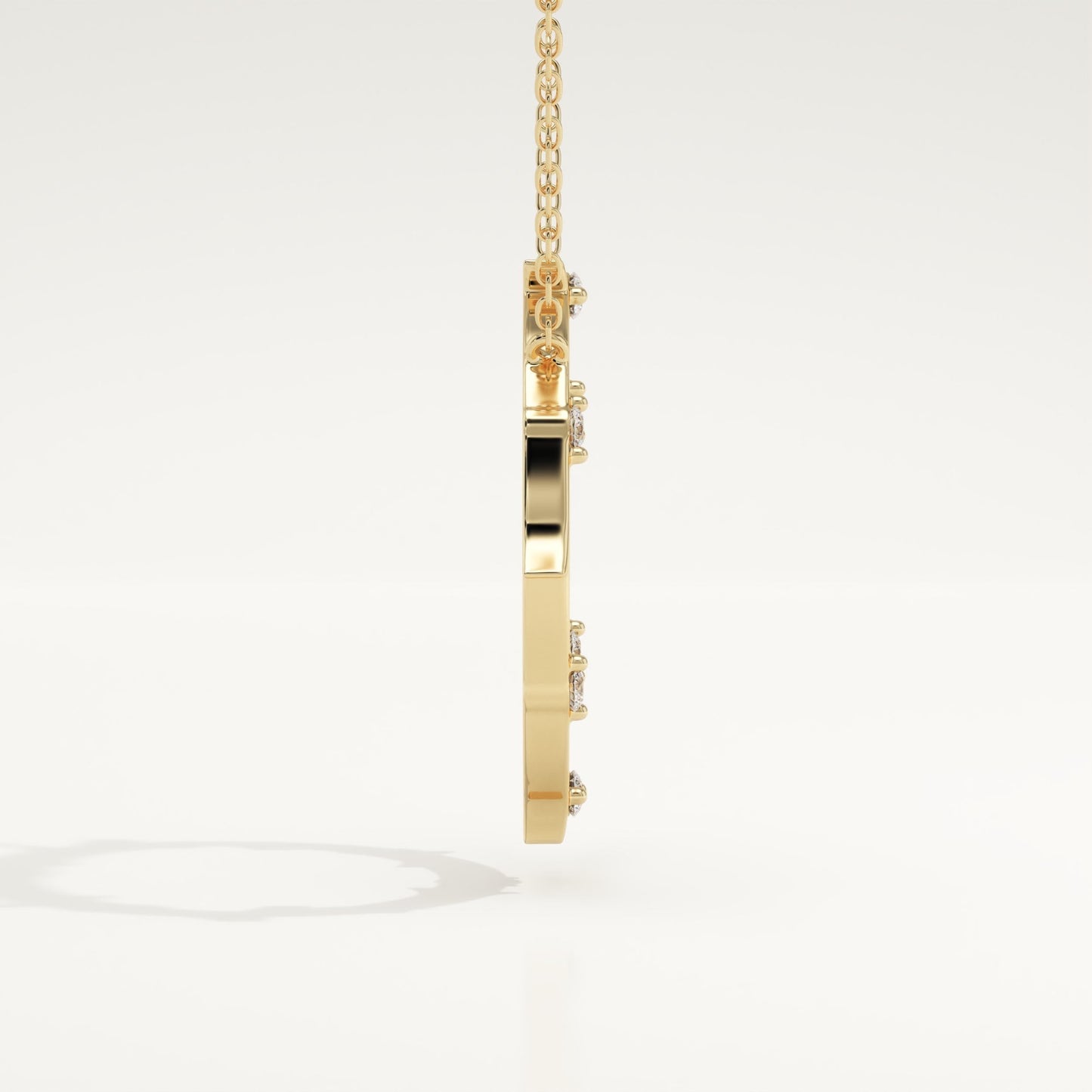 0.09 TCW Round Lab-Grown Diamond Circle Charm Necklace