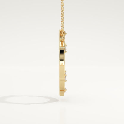 0.09 TCW Round Lab-Grown Diamond Circle Charm Necklace