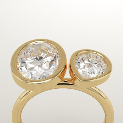 4.25 TCW Oval & Pear Cut Toi Et Moi Lab-Grown Diamond Engagement Ring