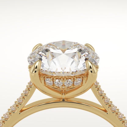 2 CT Round Cut Pave Moissanite Engagement Ring