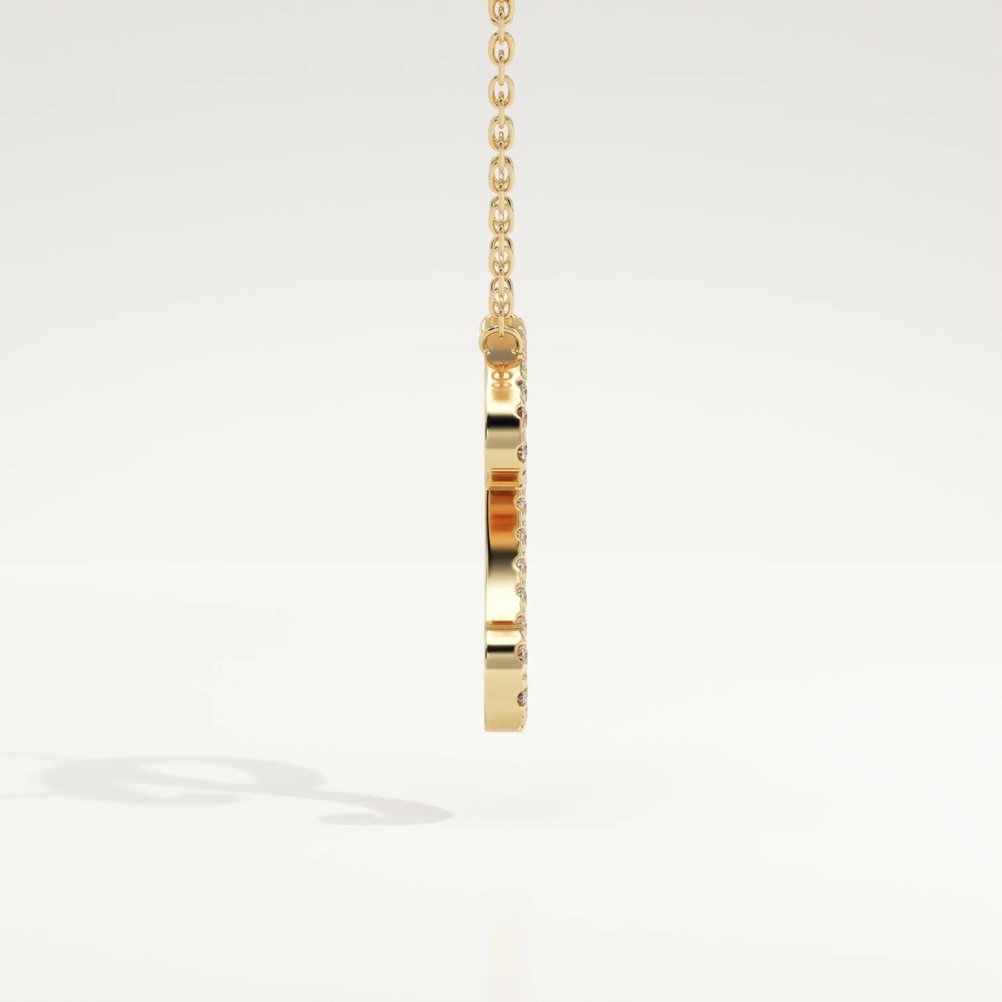 0.138 TCW Round Lab-Grown Diamond P Initial Necklace