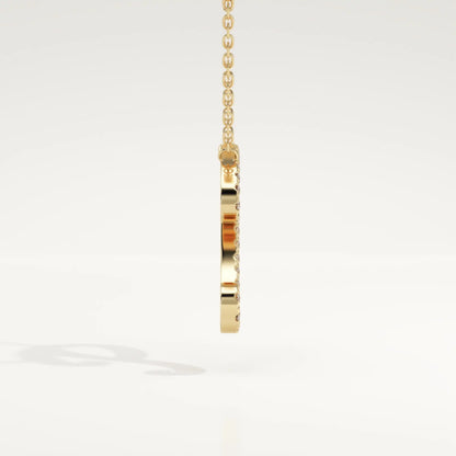 0.138 TCW Round Lab-Grown Diamond P Initial Necklace