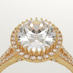 2.0 CT Oval Cut Halo & Pave Lab-Grown Diamond Engagement Ring