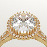 2.0 CT Oval Cut Halo & Pave Lab-Grown Diamond Engagement Ring