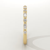 0.32 TCW Round & Marquise Cut Lab-Grown Diamond Half Eternity Wedding Band