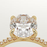 2.0 CT Oval Cut Pave Lab-Grown Diamond Engagement Ring