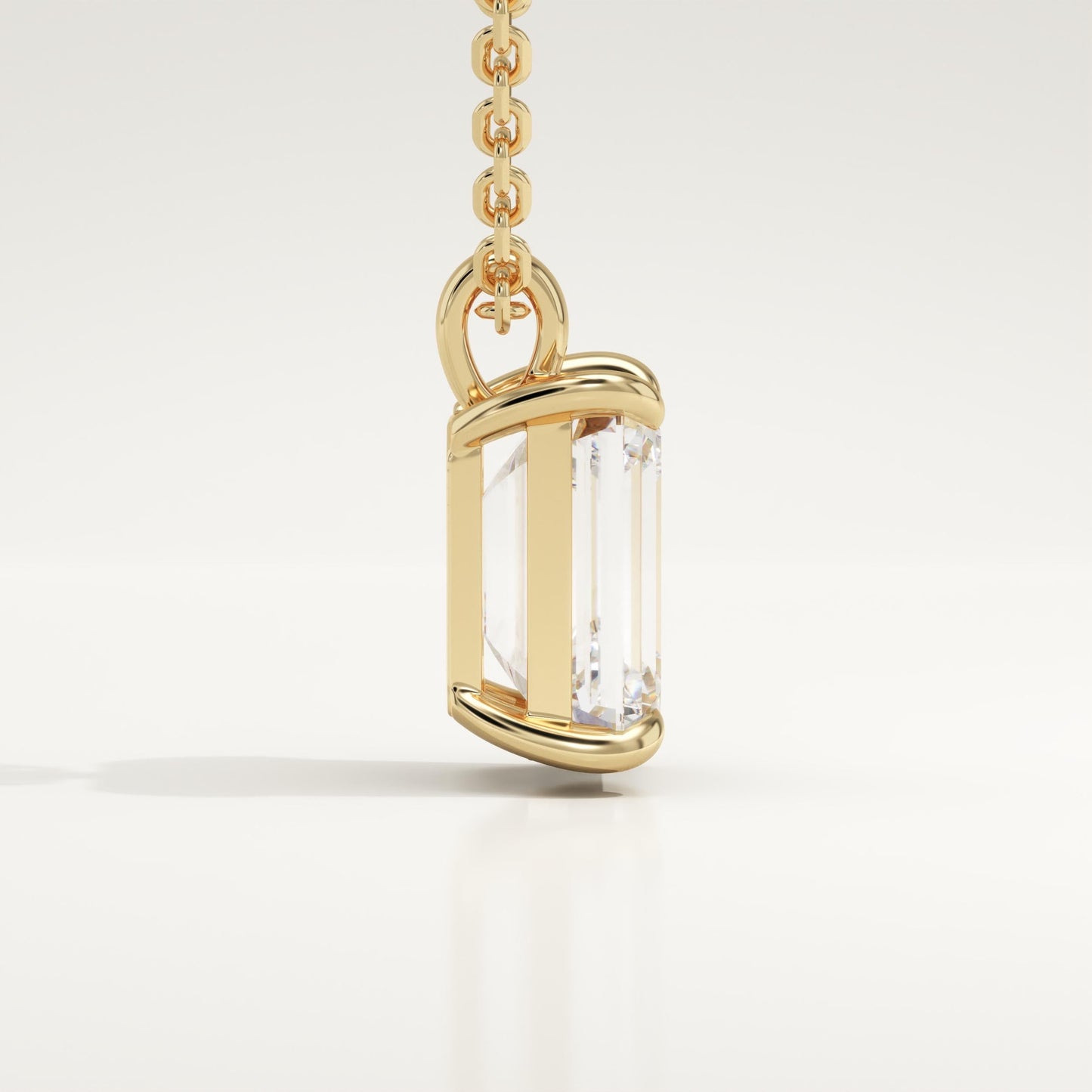 2 CT Emerald Cut Lab-Grown Diamond Solitaire Necklace