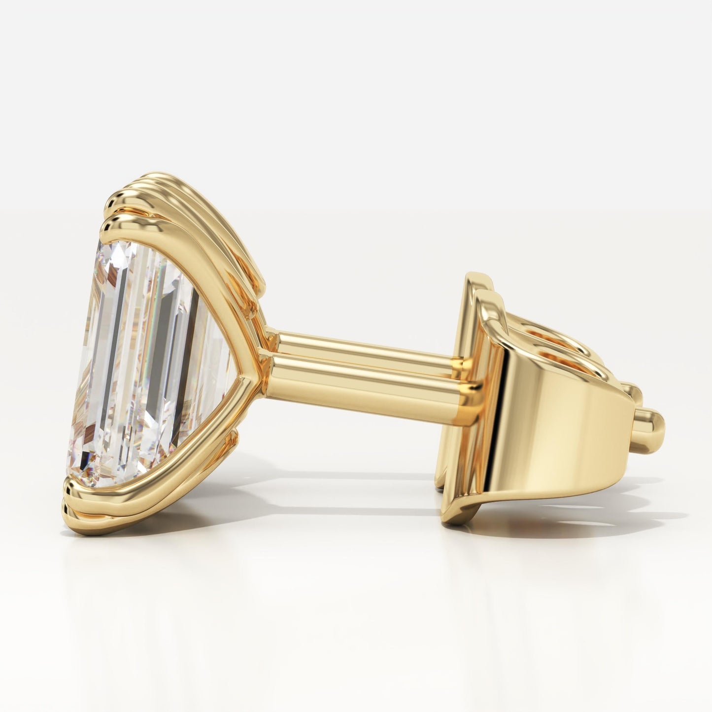 1 TCW Emerald Lab-Grown Diamond Stud Earrings