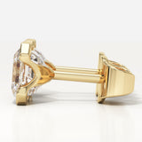 1 TCW Asscher Half Bezel Lab-Grown Diamond Stud Earrings