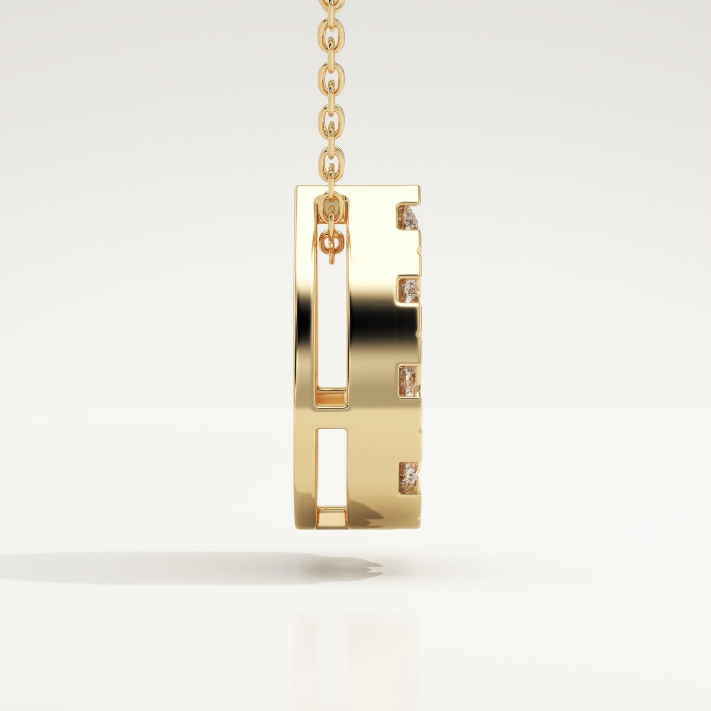 0.67 TCW Round Lab-Grown Diamond Pear Charm Necklace