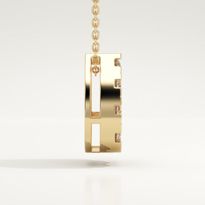 0.67 TCW Round Lab-Grown Diamond Pear Charm Necklace