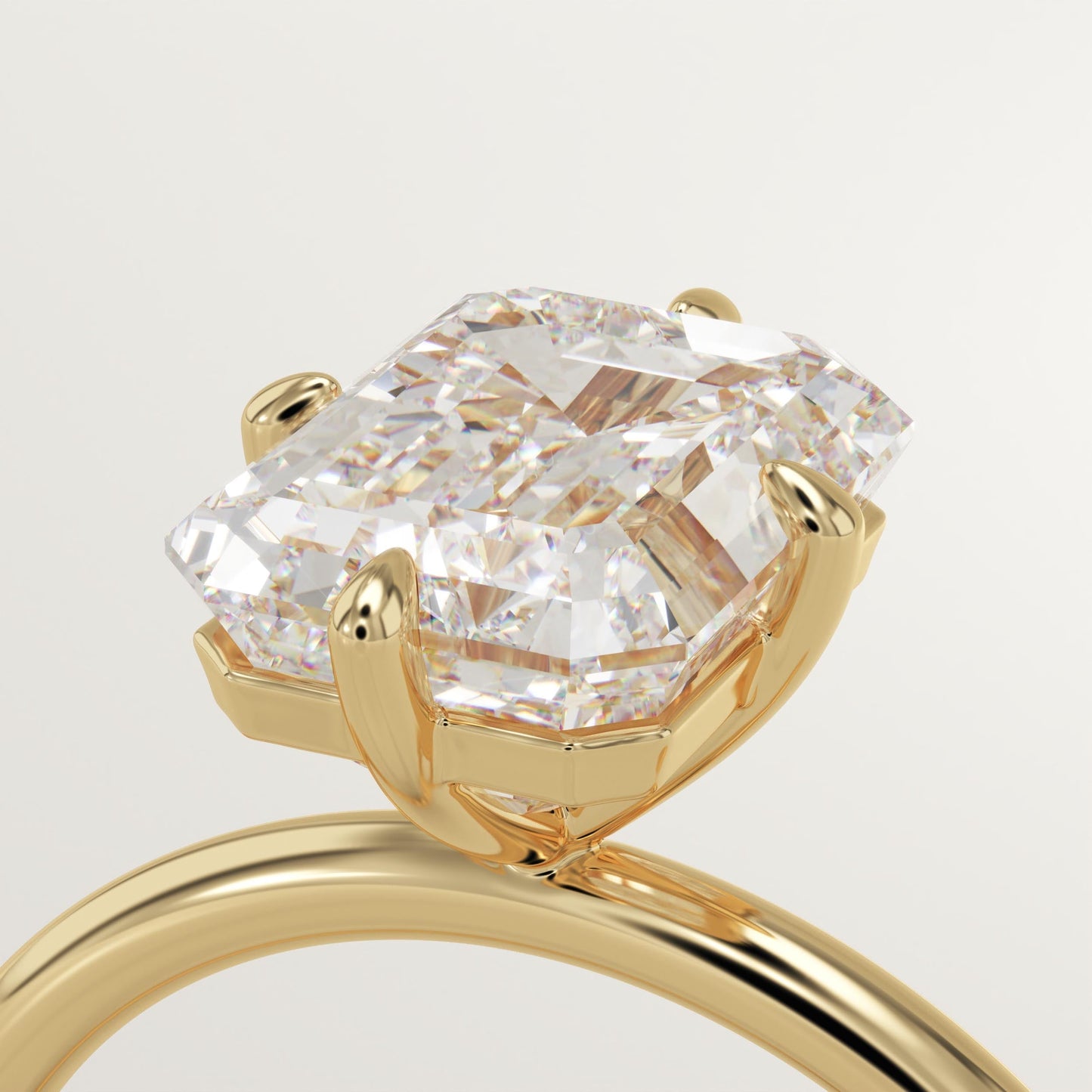 Emerald Cut Solitaire Lab-Grown Diamond Engagement Ring
