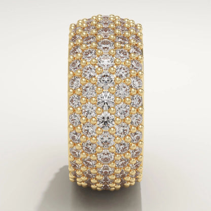 5.5 TCW Round Lab-Grown Diamond Multi Stone Wedding Band For Men