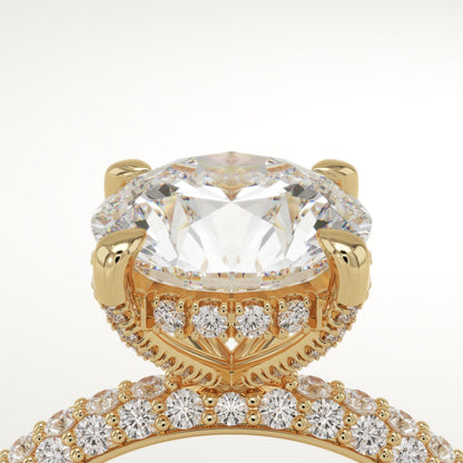 Round Cut Pave Lab-Grown Diamond Engagement Ring