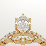 1.08 CT Marquise Cut Pave Lab-Grown Diamond Bridal Set