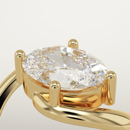 Oval Cut Solitaire Lab-Grown Diamond Engagement Ring