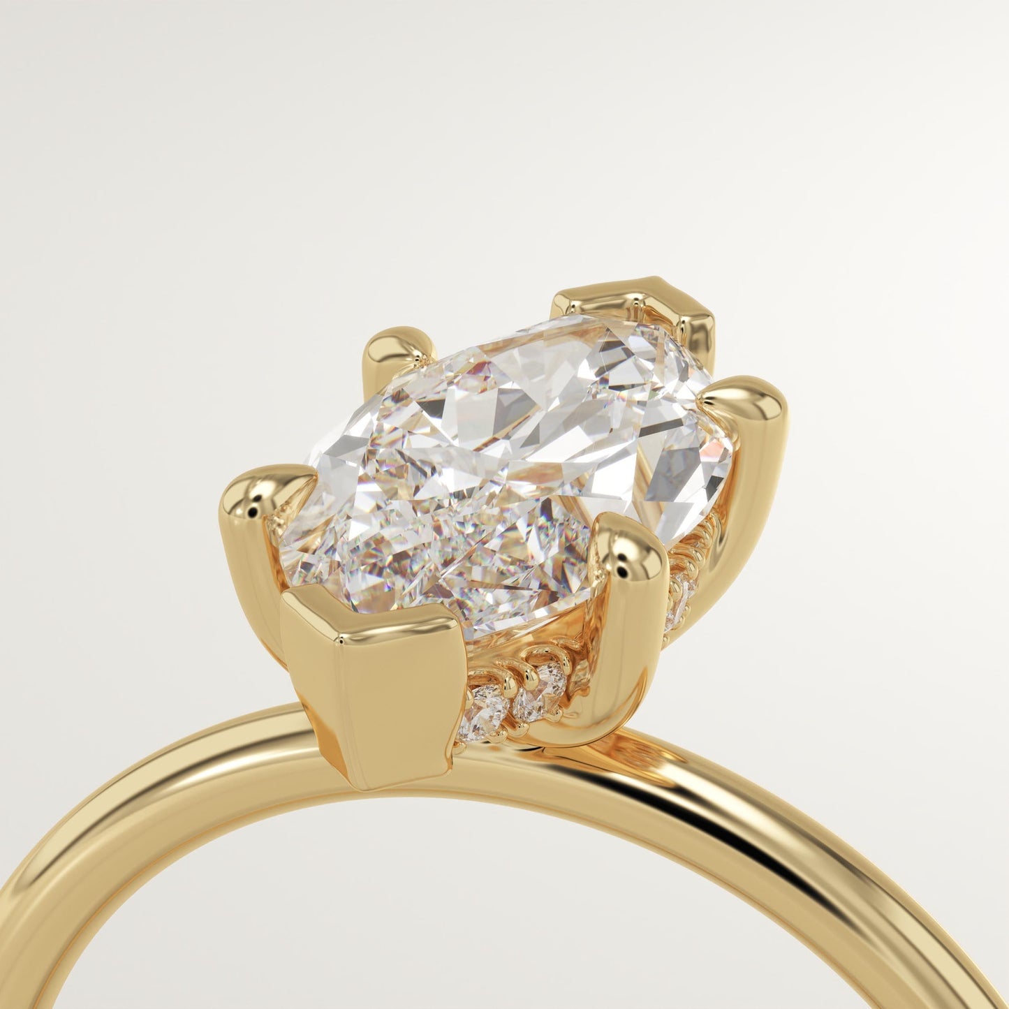 Marquise Cut Hidden Halo Lab-Grown Diamond Engagement Ring