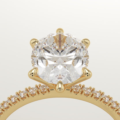 Oval Cut Pave Lab-Grown Diamond Engagement Ring